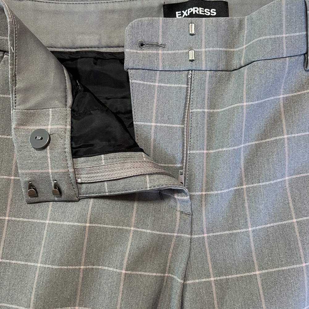 Euc Express Stretch Columnist Ankle Size 4r Gray … - image 7